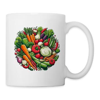 VEGETABLE PLATTER, VEGETABLE, PLANT, COLORFUL, VEGETARIAN, VEGAN - Mug - white - Right