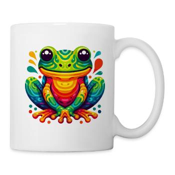 FROSCH KRÖTE UNKE LURCH SUMPF SEE FLUSS FARBENFROH - Tasse - Weiß - Rechts