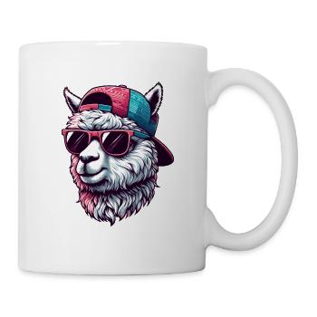 ALPAGA CAP LUNETTES COOL SKATER SPORT FOURRURE ANIMAUX - Mug blanc - blanc - Droite