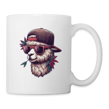 ALPAGA CAP LUNETTES COOL SKATER SPORT FOURRURE ANIMAUX - Mug blanc - blanc - Droite