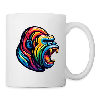 ROARING GORILLA MONKEY ANIMAL AGGRESSIVE EVIL SCREAM - Mug - white - Right