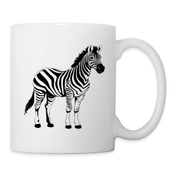 Zebra schwarz - Tasse - Weiß - Rechts