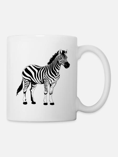 Zebra schwarz - Tasse - Weiß