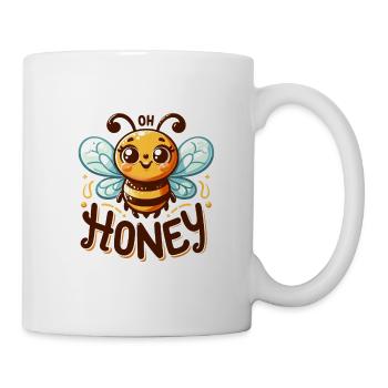 Oh Honey - Bees Illustration - Mug - white - Right