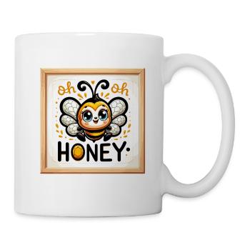 Oh Honey - Bees Illustration - Mug - white - Right