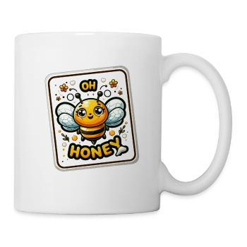 Oh Honey - Bees Illustration - Mug - white - Right