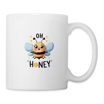 Oh miel - Illustration d’abeilles - Mug blanc - blanc - Droite