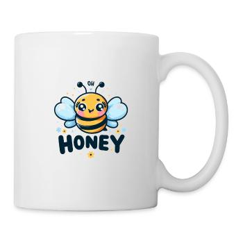 Oh miel - Illustration d’abeilles - Mug blanc - blanc - Droite
