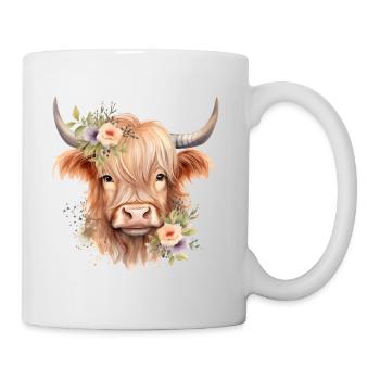 Cadeau personnalisé de vache écossaise Highland pour les filles - Mug blanc - blanc - Droite