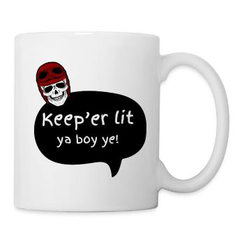 Moto : Keep er lit Phrase - Skeleton & Skull - Mug blanc - blanc - Droite
