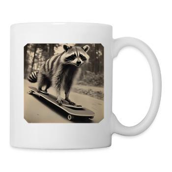 Waschbär / Tier / Foto / Wild / lustig / Räuber - Tasse - Weiß - Rechts