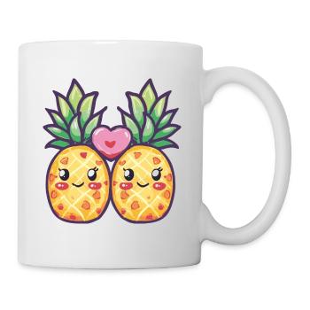 Ananas Paar Liebe Herz Lustig - Tasse - Weiß - Rechts