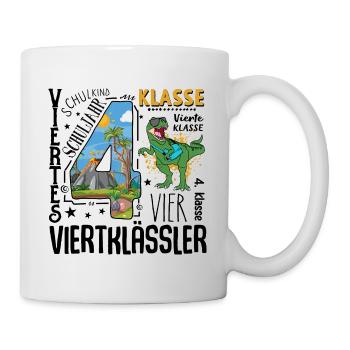 4th Grade Dino T-Rex - Mug - white - Right