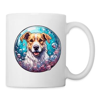 Animal dans bulle de savon / enfantin / mignon / chien - Mug blanc - blanc - Droite