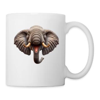 Lachender Elefant - Tasse - Weiß - Rechts