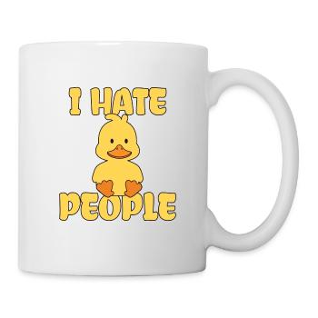I Hate People Ente Lustig Süßes Entchen Entenküken - Tasse - Weiß - Rechts