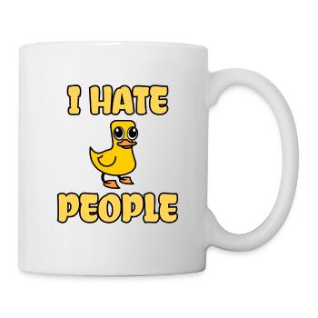 Lustige Ente Süßes Entchen I Hate People - Tasse - Weiß - Rechts