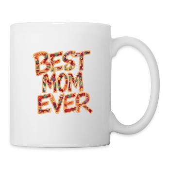Best Mom Ever - Graffiti avec un motif coloré - Mug blanc - blanc - Droite