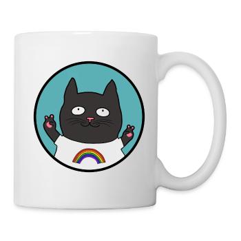 Pride Schwartze Katze Regenbogen - Tasse - Weiß - Rechts