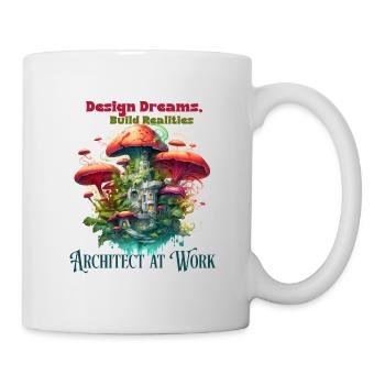 Architect engineer at work funny illustration - Mug - white - Right