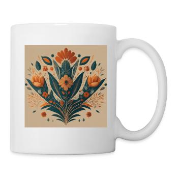 William Morris Art Ornamental Flowers Design - Tasse - Weiß - Rechts