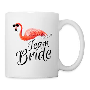Bride Team Flamingo JGA Hochzeit Gruppenshirt 2 - Tasse - Weiß - Rechts