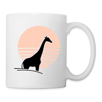 Giraffe vor Sonne - Tasse - Weiß - Rechts