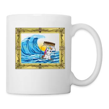 Message d’anniversaire de licorne dans une bouteille - Mug blanc - blanc - Droite