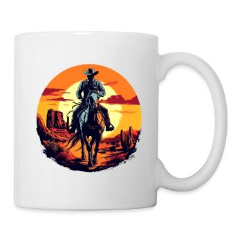 Cowboy Pferd Wild West Western Reiten Wildnis USA - Tasse - Weiß - Rechts