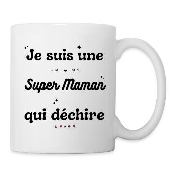 Super-Mama, die rockt - Tasse - Weiß - Rechts