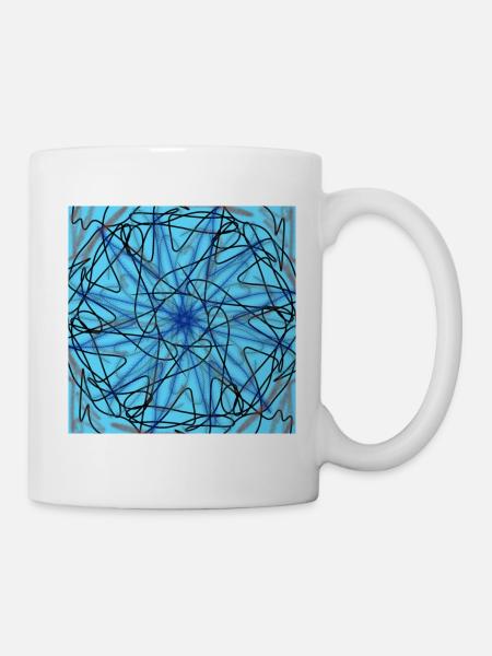 abstract blue star - Mug - white