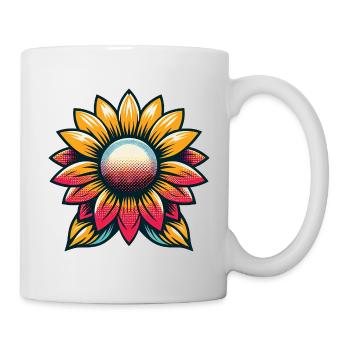 Sunflower Retro Color 70s Hippie Summer - Mug - white - Right