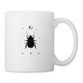 Kaefer im Weltall mit Mond und Sternen - Tasse - Weiß - Rechts