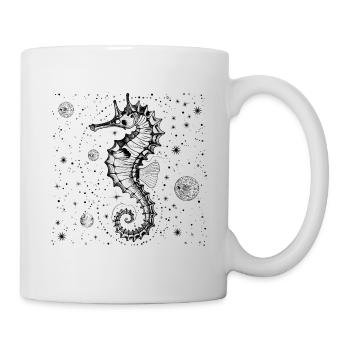 Vintage Space Nautical Design Seahorse - Mug - white - Right