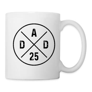 Dad 25 Grunge Baby Vatertag Papa 2025 Geschenk - Tasse - Weiß - Rechts