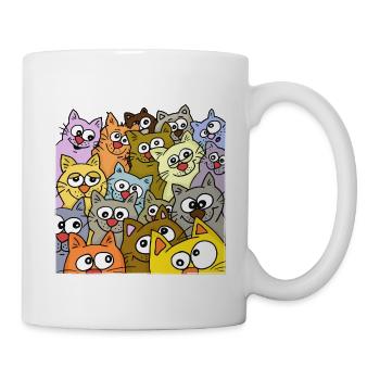 Je mehr Katzen desto besser! - Tasse - Weiß - Rechts