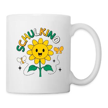 Schulkind Sonnenblume Schule Einschulung - Tasse - Weiß - Rechts
