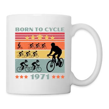 Passion vélo Born to cycle 1971 - Mug blanc - blanc - Droite
