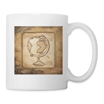 Géographie - Globe & Pointer / Art Vintage - Mug blanc - blanc - Droite