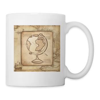 Geography - Globe & Pointer / Old World Map - Mug - white - Right