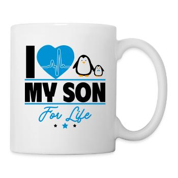 Ich liebe meinen Sohn – Für Eltern mit Humor - Tasse - Weiß - Rechts