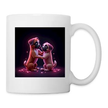 Mignon petit chien boxeur - Mug blanc - blanc - Droite