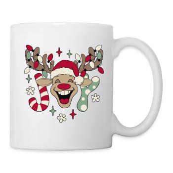 Rentier Rudolph Weihnachten Ugly Christmas Sweater - Tasse - Weiß - Rechts