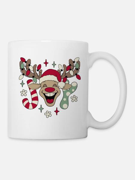 Rentier Rudolph Weihnachten Ugly Christmas Sweater - Tasse - Weiß