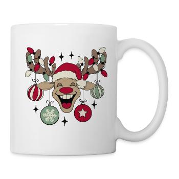 Reindeer Rudolph Christmas Ugly Christmas Sweater - Mug - white - Right