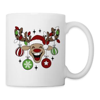 Reindeer Rudolph Christmas Ugly Christmas Sweater - Mug - white - Right