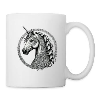 Licorne avec nœud celtique - Mug blanc - blanc - Droite
