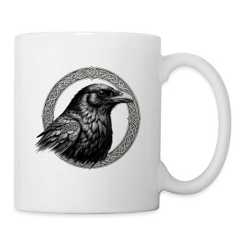 Rabe mit keltischem Knoten 02 - Tasse - Weiß - Rechts
