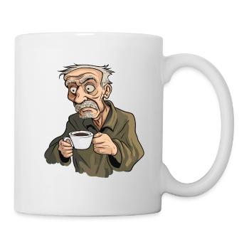 Des fesses avec un café à la main - Mug blanc - blanc - Droite
