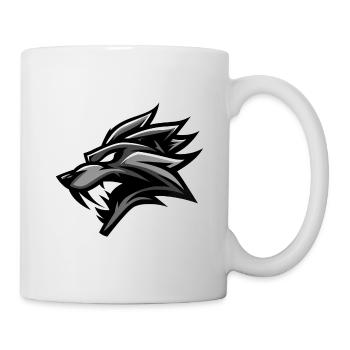 Wolf Emblem, Wolf Logo, Wolf Kopf - Tasse - Weiß - Rechts
